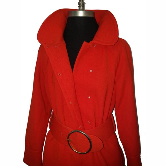 Vtg 60s Rare Wool Gabardine Pant Suit 8 - Picture 3 of 14